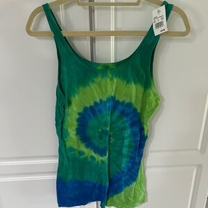 Stranded Green Fitted Sleeveless Tank Top